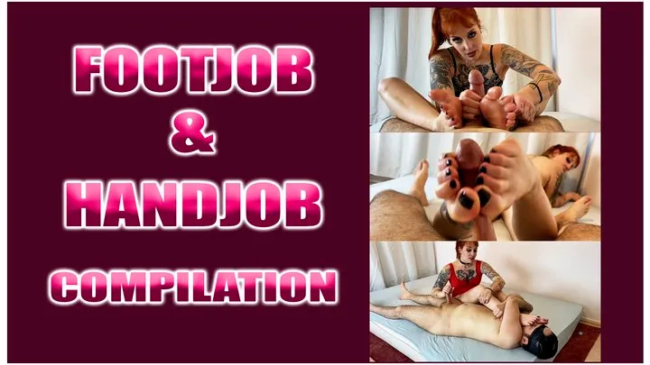 Footjob and handjob compilation