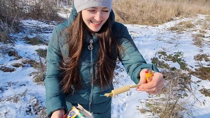 the first explosion of firecrackers