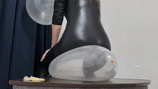 a sit pop of transparent balloons