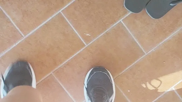 Tiny in the gym shoe