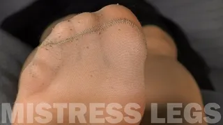 Mistress Legs In Flesh Colored Pantyhose Foot Tease And Toe Wiggling