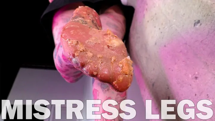 Squeezing Meat Burger By Beautiful Mistress Legs In Sheer Pantyhose