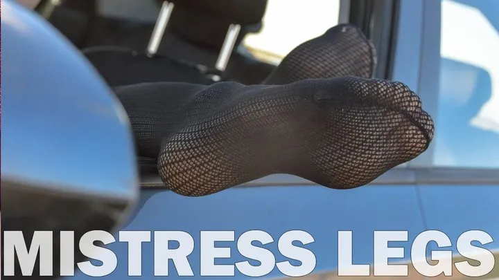 Sexy Fishnets Legs Is Teasing You In The Car (MP4 )