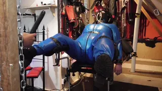 Blue Rubber Catsuit And The Fucking Machine