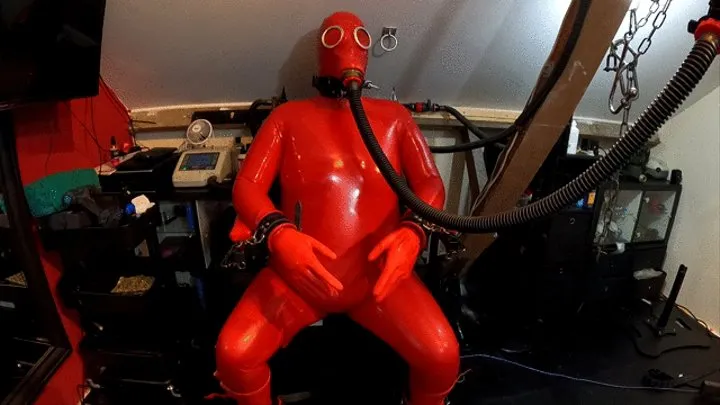 Christmas Discount - Hardcore Red Rubber Breath Control Bondage