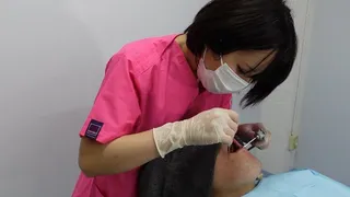 Asian Yukino dental hygienist gives me a dental treatment and a hand job