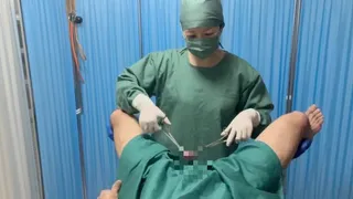 Asian doctor Yukino strictly treats patient's genitals