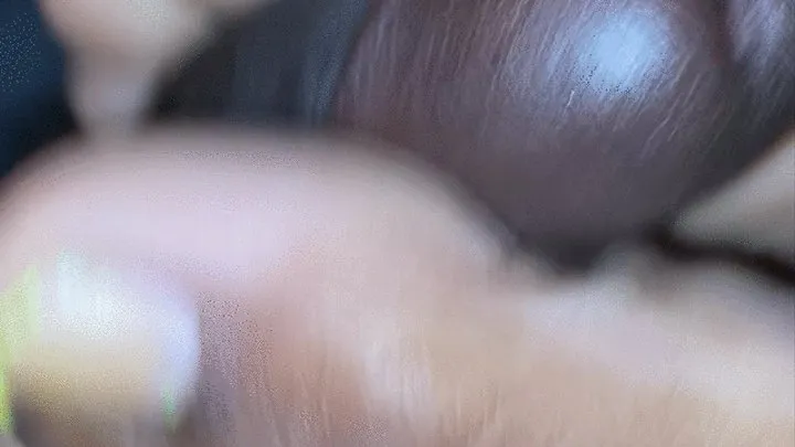 ebony Footjob works the dick aggressively