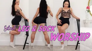 Goddess Athena Silent Leg & Sock Worship - Mesmerize Foot Fetish