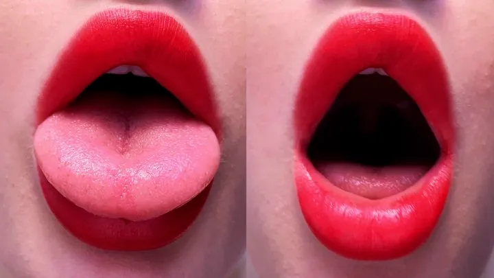 FACE FETISH LIPS AND TONGUE CLOSE UP