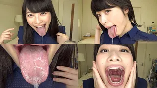 Miki Sunohara - Long Tongue and Mouth Showing