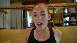Full Sweat Dance Workout Ending With Close up Dripping Face for Orgasm