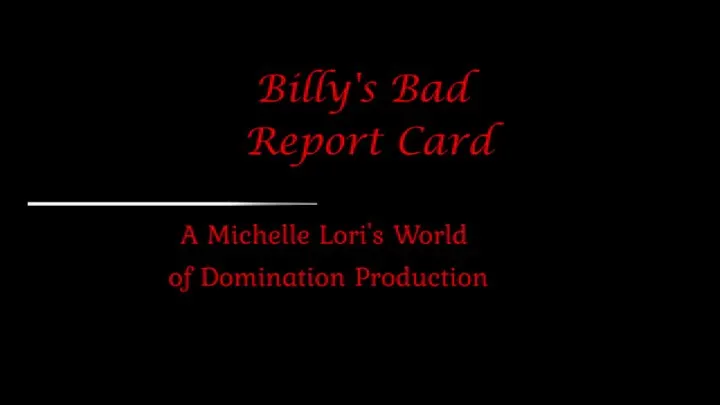 Billy's Bad Report Card