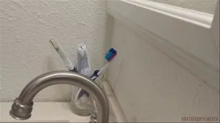 borrowed toothbrush peehole wank