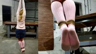 0100 Stretched in Slouch Socks Catherine Sterling Suspended in Slouch Socks and Sweater - A Custom Video! Knitwear in Pink over Pantyhose Pleases POV Playmate during Bondage Meet Up! Video