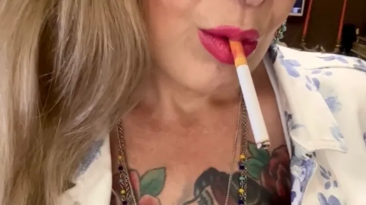 Marlboro reds - A few puffs in your face, Deep Inhales, Triple pumps, Triple Puffs, Smoke rings, Long drag, Nose exhales, Crush, Pink lipstick, Long hair, Long nails, Sneakers