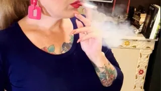 Marlboro reds - Pregnant woman rubbing her belly and smoking for you - A few puffs in your face, Deep Inhales, Triple Puffs, Nose exhales, Long drag, Smoke rings, Crush, Pink lipstick, Long nails