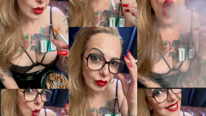 Close up - NEWPORT - POV- Mouth Inhales and open mouth exhales - Deep Inhales - Triple pumps - ASMR - Makeup - Red Lipstick - Red nails - Long nails - Long Hair