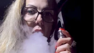 Vaping - Smoking electronic cigarette in Uber - Deep Inhales, Nose exhales, Long drag, Coughing, Long Hair, Long red nails