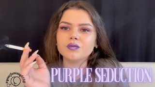 Purple Smoke Seduction: Close-Up Vaping & Smoking