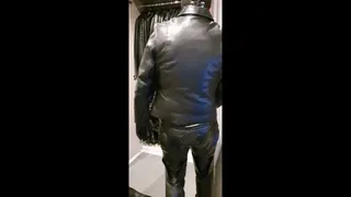 Jerk off all in leather into my leather wardrobe