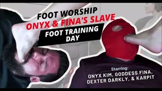 Foot Worship Onyx & Fina's Slave Foot Training Day