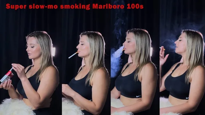 Super slow-mo smoking Marlboro 100s