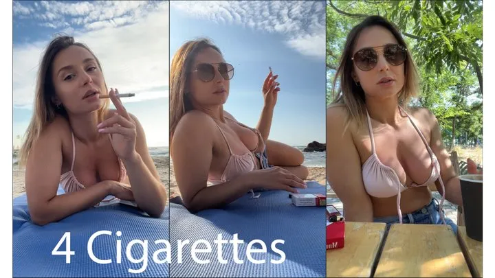 Travel to Odessa - 4 morning cigarettes in a swimsuit on a deserted beach (video 4)