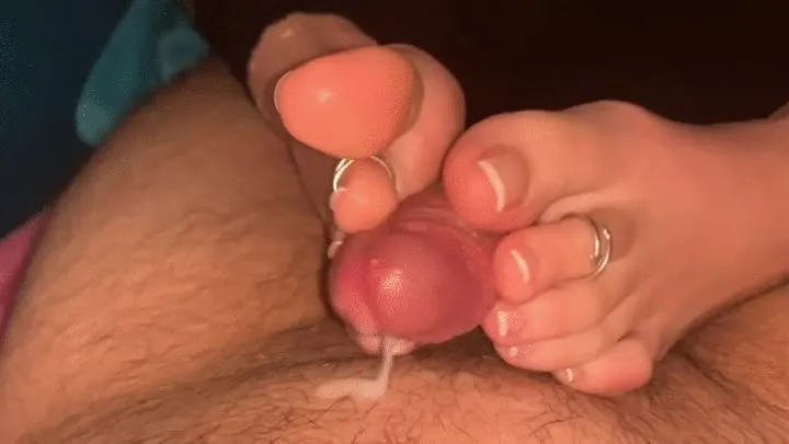 2hotfeet4you - Footjob in sweaty thick sock with toejob cum