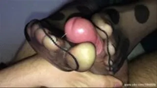 2hotfeet4you - Late night nylon socks footjob