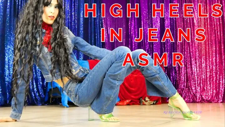 Walking in high heels and jeans ASMR