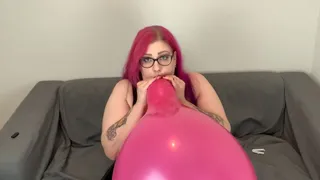 Pink Balloon: Inflating, necking, deflating NON POP