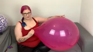 Blow to Pop two red balloons