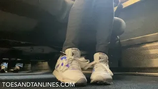 Sneaker and Sock Removal on the Train