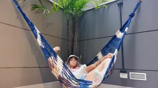 Relaxing in the hammock