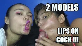 LIP FETISH 240614BD6 KARIME + SARAI 2 MODELS MAKING LIP TRICKS WHILE SUCKING COCK + FREE SURPRISE SHOW (LOWDEF )