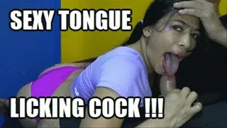 TONGUE FETISH BLOWJOB 230906B BRENDA PRATICING HOW TO USE HER TONGUE WHILE SUCKING COCK