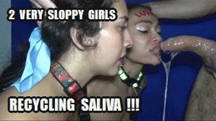 DEEP THROAT SPIT FETISH 220521H 2 SUBMISSIVE GIRLS GETTING TRAINED DRINKING THEIR OWN SALIVA AFTER DROLLING DEEP THROAT