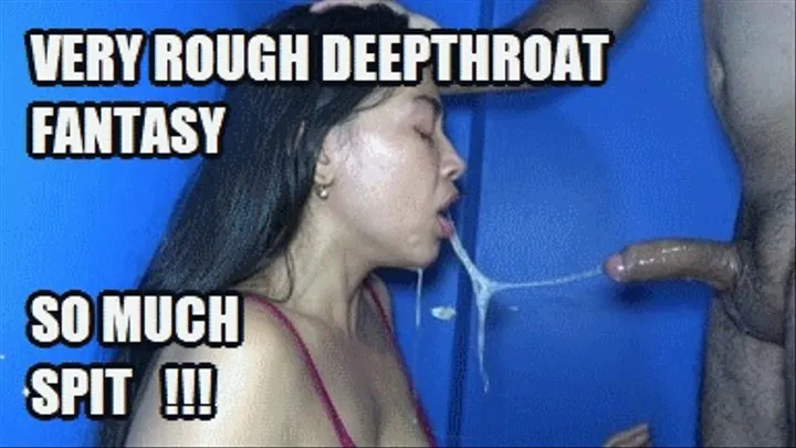 DEEP THROAT SPIT FETISH 230412H BRENDA AGAISNT THE WALL TOO MUCH SALIVA