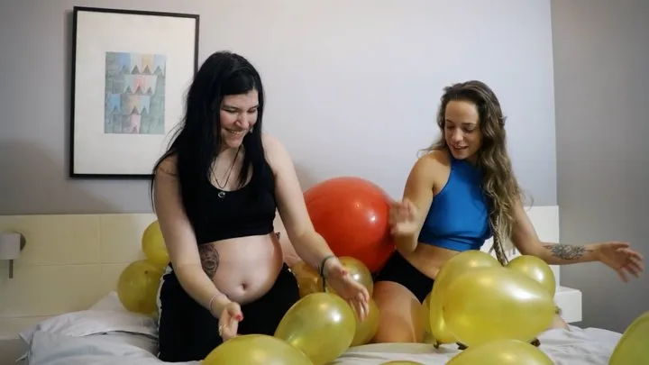 Me and my pregnant friend surrounded by balloons (PART 01)