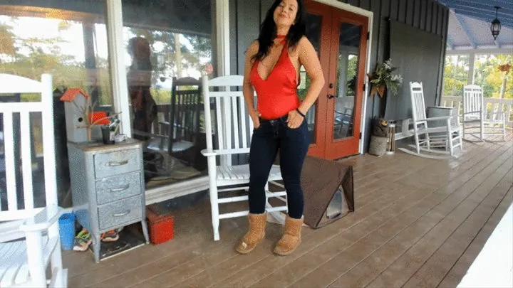 seduction in jeans and uggs outdoor naughty fun