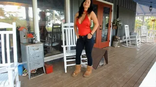 seduction in jeans and uggs outdoor naughty fun