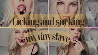 Licking and sucking my tiny submissive slave