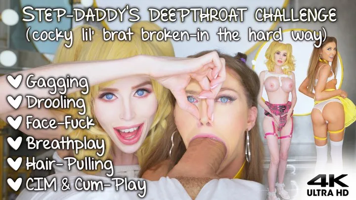 Cocky Brat Gets Rough Face Fuck From Step-Daddy