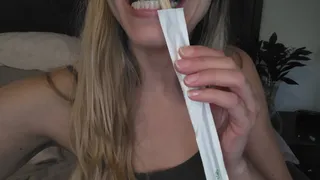 Teeth rip apart chopsticks