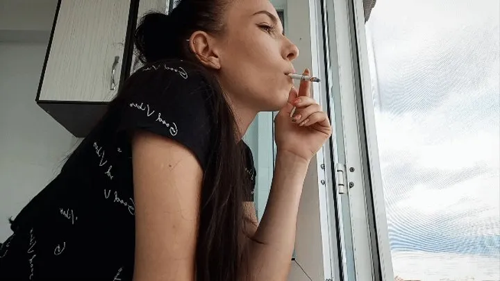 Smoking at the window