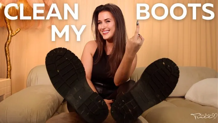 Clean Sophia Truee's Boots | Boot Worship Domination