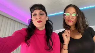 Giantesses Shrink Twins into Foot Slaves