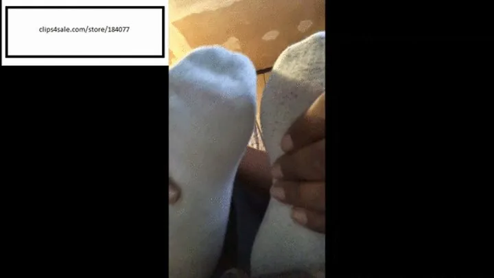 Delicious and her man share her socks and feet