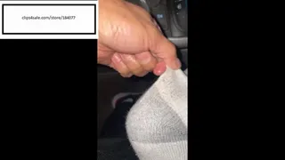Kristi Itches Hanes Socks in car